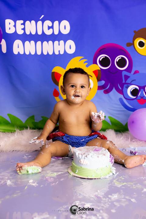 Ensaio fotográfico de 1 ano em studio Smash the cake em BH '