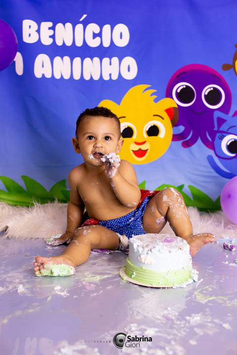 Ensaio fotográfico de 1 ano em studio Smash the cake em BH '
