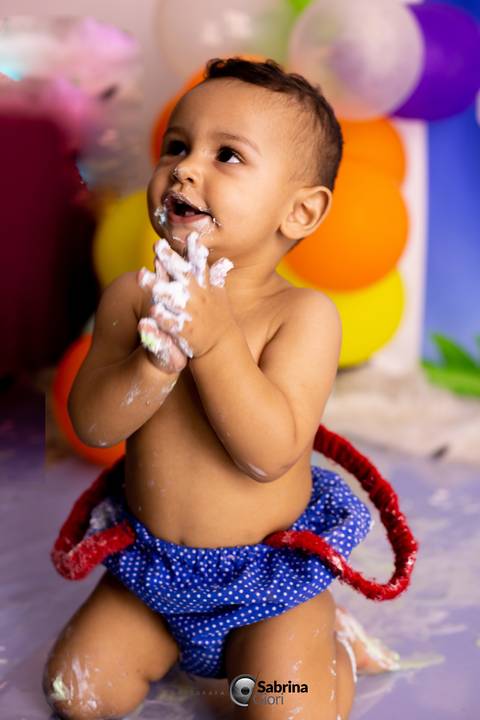 Ensaio fotográfico de 1 ano em studio Smash the cake em BH '