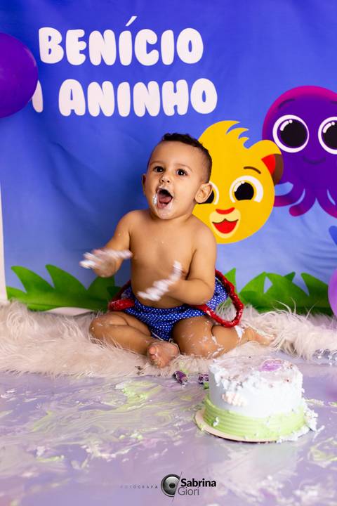 Ensaio fotográfico de 1 ano em studio Smash the cake em BH '