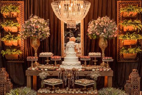mesa de bolo de casamento'