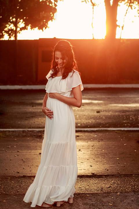 por do sol e gestante '