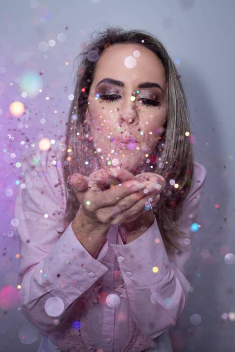 foto com glitter'