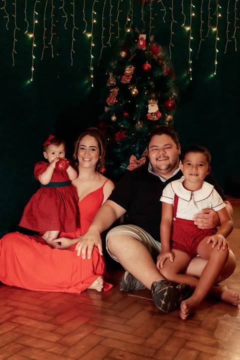 Família em clima natalino'