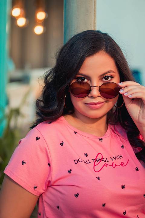 foto com óculos de sol'