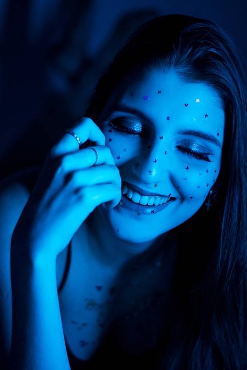 foto com efeito azul'