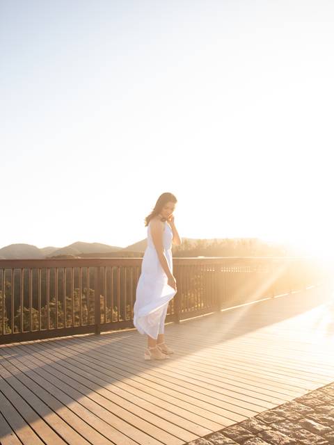 Foto espontânea de noiva'