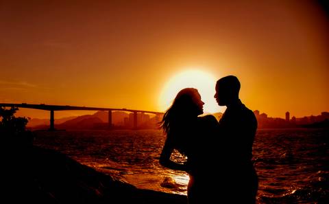 silhueta, fotografia de casal'