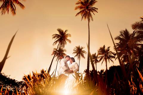 fim de tarde com noivos'