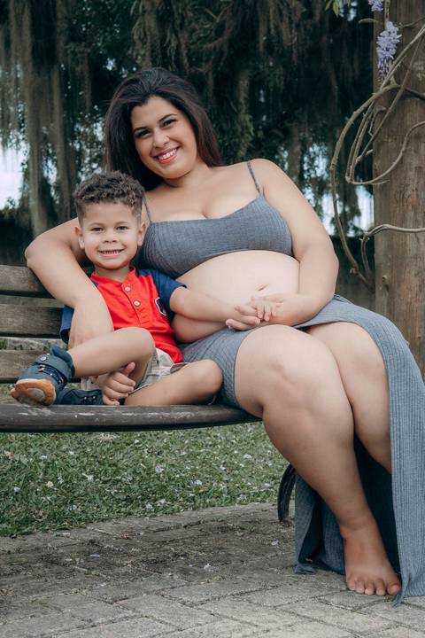 Ensaio Gestante com Filho no Parque das Aguas em Piraquara Paraná'