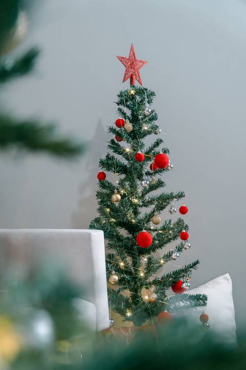 Cenário de natal com enfeites e árvore de natal Em Piraquara e Curitiba Paraná'