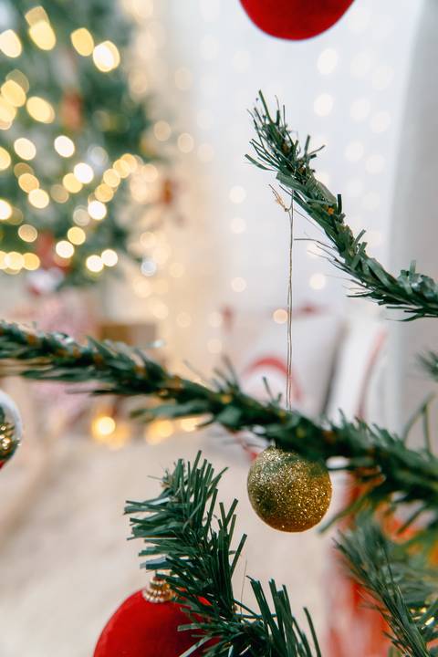 Cenário de natal com enfeites e árvore de natal Em Piraquara e Curitiba Paraná'