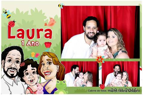 Nossa Cabine de fotos na festa da Laura de 1 aninho - Buffet Mario Kids'