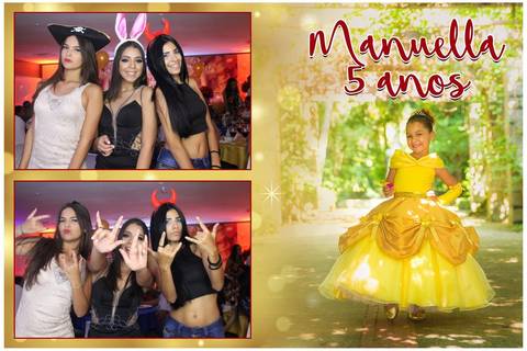 Nossa totem de fotos na festa da Manuela de 5 anos - Cabines e totens fotográficos Marcelo Fabiano Fotografia - Santos S.p - Tivoli Buffet'