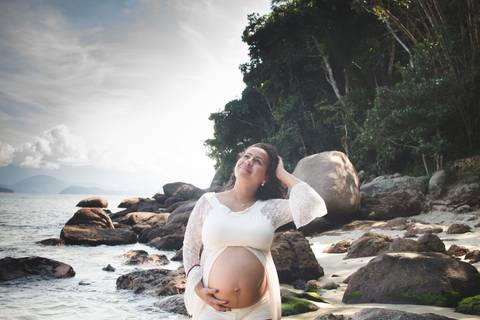ensaio gestante na praia'