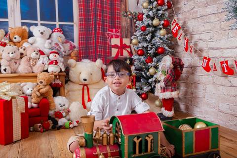 ensaio de natal bebê touca de papai noel 2019 brasilia df registrado pela fotógrafa letícia franco casa do papai noel sala arvore guirlanda roupa de papai noel
'