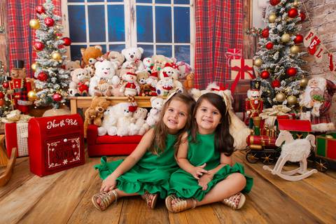 ensaio de natal bebê touca de papai noel brasilia df registrado pela fotógrafa letícia franco casa do papai noel sala arvore guirlanda roupa de papai noel'