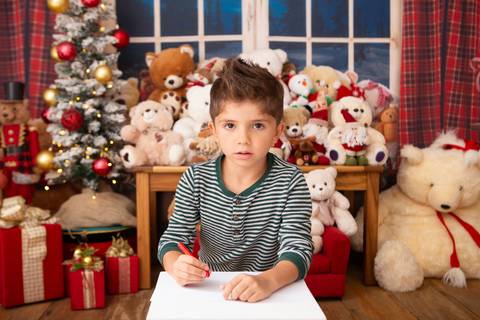 ensaio de natal bebê touca de papai noel brasilia df registrado pela fotógrafa letícia franco casa do papai noel sala arvore guirlanda roupa de papai noel'