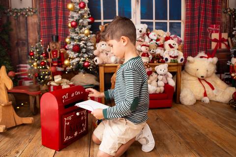 ensaio de natal bebê touca de papai noel brasilia df registrado pela fotógrafa letícia franco casa do papai noel sala arvore guirlanda roupa de papai noel'