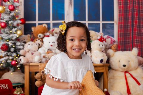 ensaio de natal bebê touca de papai noel brasilia df registrado pela fotógrafa letícia franco casa do papai noel sala arvore guirlanda roupa de papai noel
'