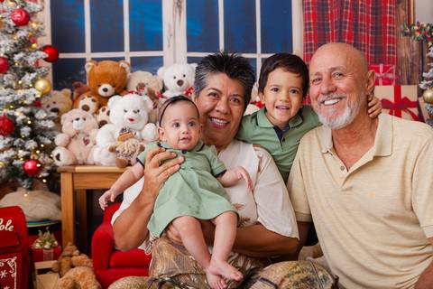 ensaio de natal bebê touca de papai noel brasilia df registrado pela fotógrafa letícia franco casa do papai noel sala arvore guirlanda roupa de papai noel

'