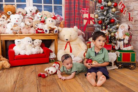 ensaio de natal bebê touca de papai noel brasilia df registrado pela fotógrafa letícia franco casa do papai noel sala arvore guirlanda roupa de papai noel

'