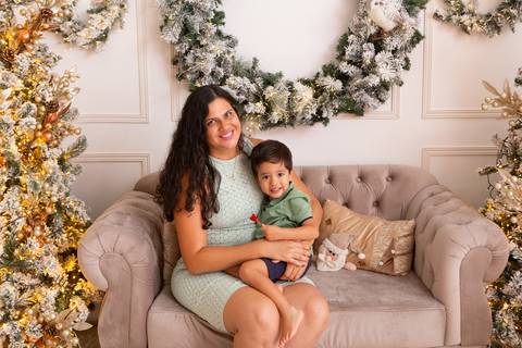 ensaio de natal bebê touca de papai noel brasilia df registrado pela fotógrafa letícia franco casa do papai noel sala arvore guirlanda roupa de papai noel

'