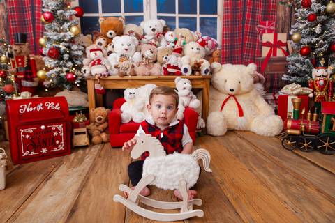 ensaio de natal bebê touca de papai noel brasilia df registrado pela fotógrafa letícia franco casa do papai noel sala arvore guirlanda roupa de papai noel

'