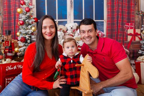 ensaio de natal bebê touca de papai noel brasilia df registrado pela fotógrafa letícia franco casa do papai noel sala arvore guirlanda roupa de papai noel

'