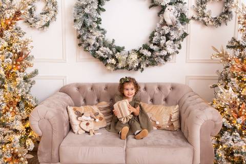 ensaio de natal bebê touca de papai noel brasilia df registrado pela fotógrafa letícia franco casa do papai noel sala arvore guirlanda roupa de papai noel

'