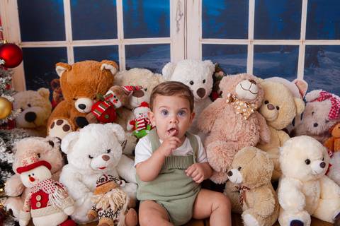 ensaio de natal bebê touca de papai noel brasilia df registrado pela fotógrafa letícia franco casa do papai noel sala arvore guirlanda roupa de papai noel

'