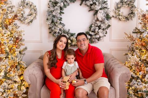 ensaio de natal bebê touca de papai noel brasilia df registrado pela fotógrafa letícia franco casa do papai noel sala arvore guirlanda roupa de papai noel
'