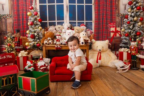 ensaio de natal bebê touca de papai noel brasilia df registrado pela fotógrafa letícia franco casa do papai noel sala arvore guirlanda roupa de papai noel
'