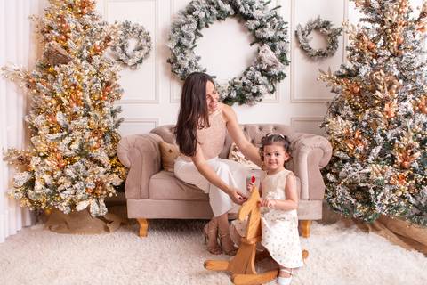 ensaio de natal bebê touca de papai noel brasilia df registrado pela fotógrafa letícia franco casa do papai noel sala arvore guirlanda roupa de papai noel
'