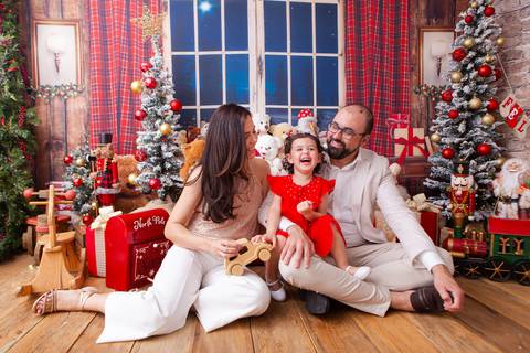 ensaio de natal bebê touca de papai noel brasilia df registrado pela fotógrafa letícia franco casa do papai noel sala arvore guirlanda roupa de papai noel
'