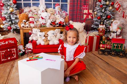 ensaio de natal bebê touca de papai noel brasilia df registrado pela fotógrafa letícia franco casa do papai noel sala arvore guirlanda roupa de papai noel
'