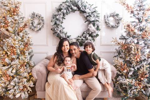 ensaio de natal bebê touca de papai noel brasilia df registrado pela fotógrafa letícia franco casa do papai noel sala arvore guirlanda roupa de papai noel
'