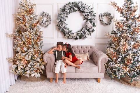 ensaio de natal bebê touca de papai noel brasilia df registrado pela fotógrafa letícia franco casa do papai noel sala arvore guirlanda roupa de papai noel
'