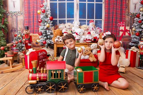 ensaio de natal bebê touca de papai noel brasilia df registrado pela fotógrafa letícia franco casa do papai noel sala arvore guirlanda roupa de papai noel
'