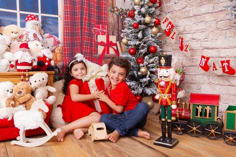 ensaio de natal bebê touca de papai noel brasilia df registrado pela fotógrafa letícia franco casa do papai noel sala arvore guirlanda roupa de papai noel
'