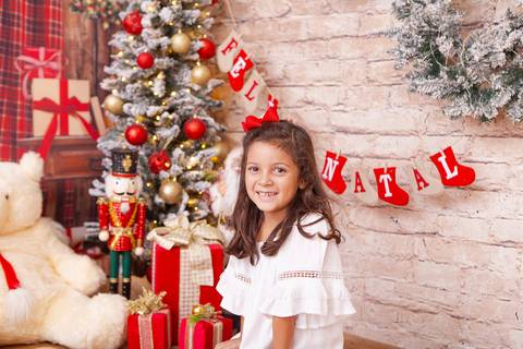 ensaio de natal bebê touca de papai noel brasilia df registrado pela fotógrafa letícia franco casa do papai noel sala arvore guirlanda roupa de papai noel
'