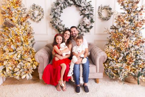 ensaio de natal bebê touca de papai noel brasilia df registrado pela fotógrafa letícia franco casa do papai noel sala arvore guirlanda roupa de papai noel
'