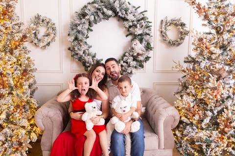 ensaio de natal bebê touca de papai noel brasilia df registrado pela fotógrafa letícia franco casa do papai noel sala arvore guirlanda roupa de papai noel
'