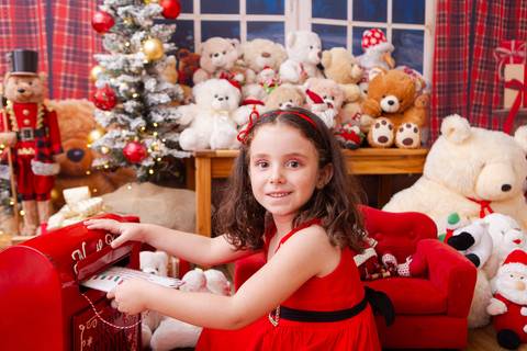 ensaio de natal bebê touca de papai noel brasilia df registrado pela fotógrafa letícia franco casa do papai noel sala arvore guirlanda roupa de papai noel
'