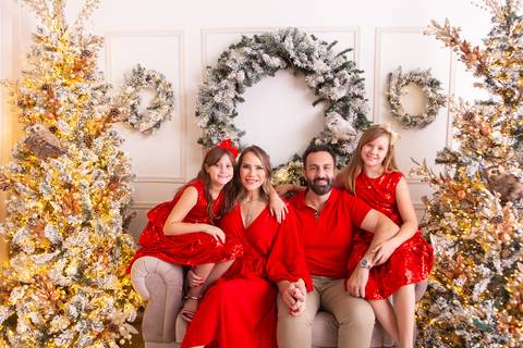 ensaio de natal bebê touca de papai noel brasilia df registrado pela fotógrafa letícia franco casa do papai noel sala arvore guirlanda roupa de papai noel
'