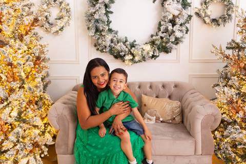 ensaio de natal bebê touca de papai noel brasilia df registrado pela fotógrafa letícia franco casa do papai noel sala arvore guirlanda roupa de papai noel
'