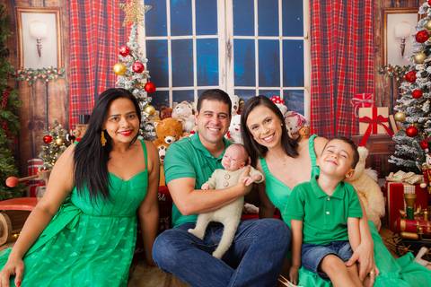 ensaio de natal bebê touca de papai noel brasilia df registrado pela fotógrafa letícia franco casa do papai noel sala arvore guirlanda roupa de papai noel
'