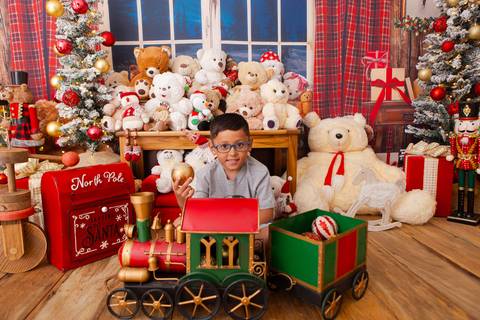 ensaio de natal bebê touca de papai noel brasilia df registrado pela fotógrafa letícia franco casa do papai noel sala arvore guirlanda roupa de papai noel
'