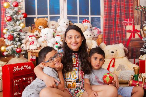 ensaio de natal bebê touca de papai noel brasilia df registrado pela fotógrafa letícia franco casa do papai noel sala arvore guirlanda roupa de papai noel
'