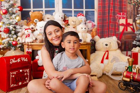 ensaio de natal bebê touca de papai noel brasilia df registrado pela fotógrafa letícia franco casa do papai noel sala arvore guirlanda roupa de papai noel
'